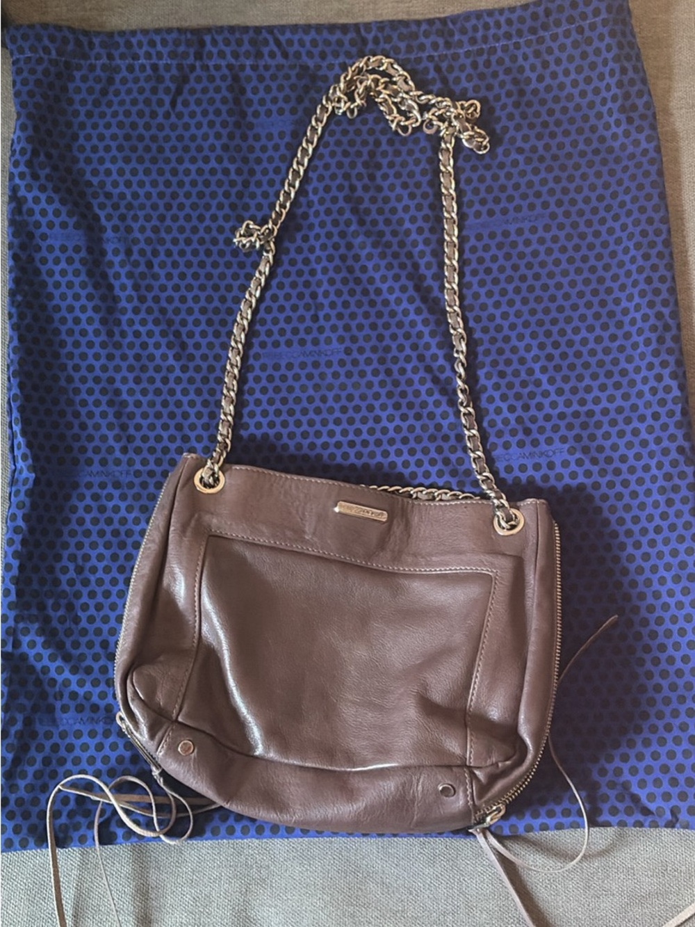 Purple hue Leather Chain-Handle Women's Shoulder Bag